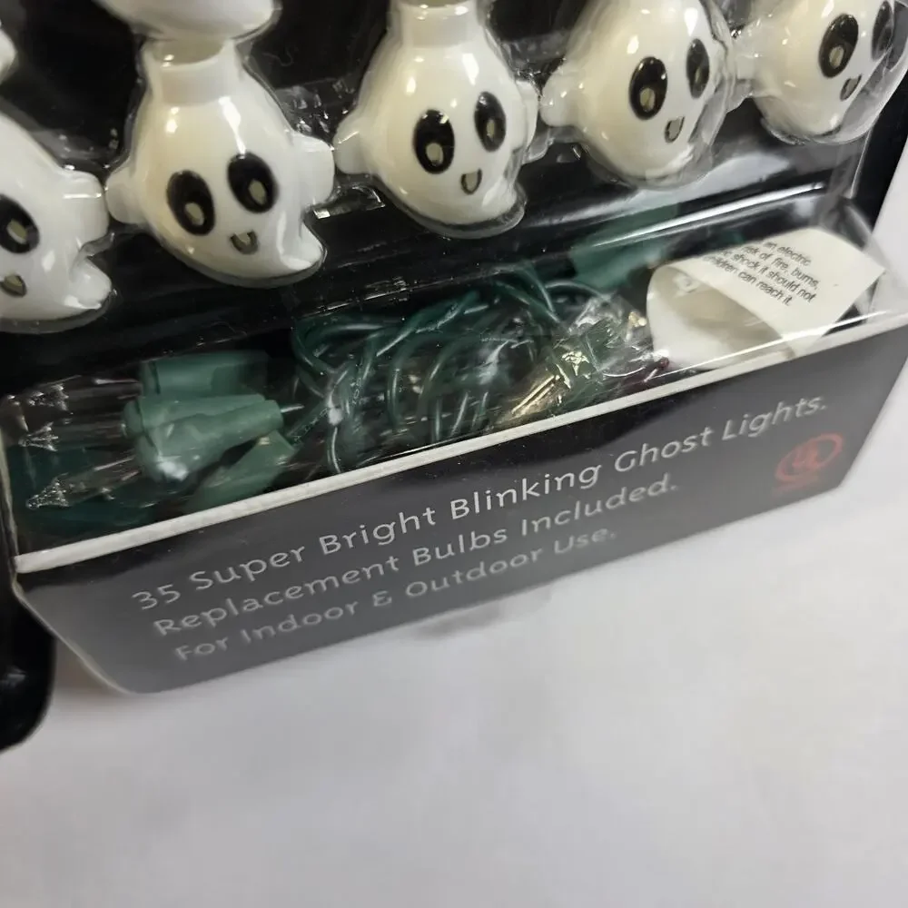 Vintage Pumpkin Time 2 packs of 35 Ghost Halloween Lights Kmart Blinking